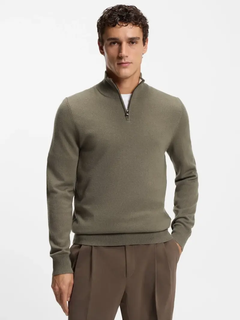 Pull camionneur BOSS marron en laine