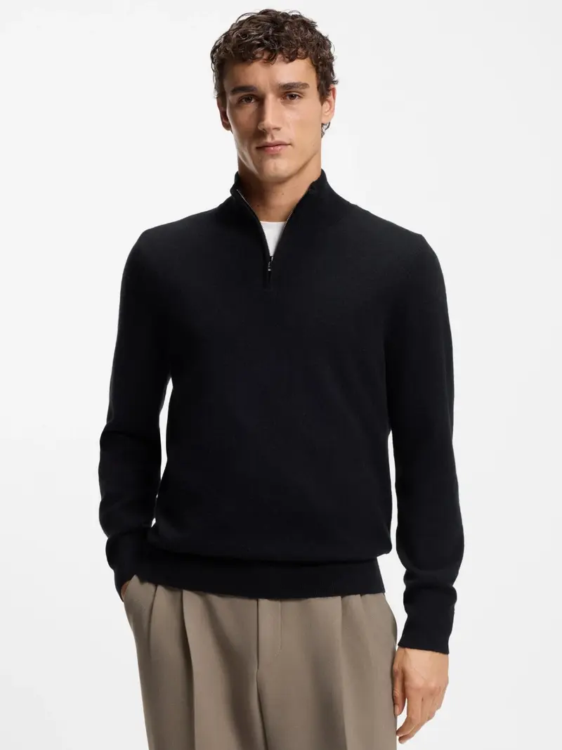 Pull camionneur BOSS noir en laine