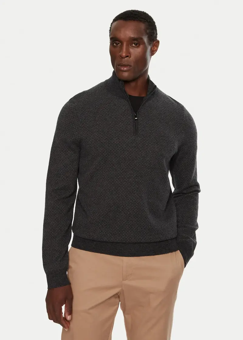Pull camionneur BOSS noir en laine