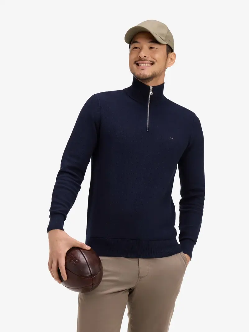 Pull camionneur Eden Park marine en coton