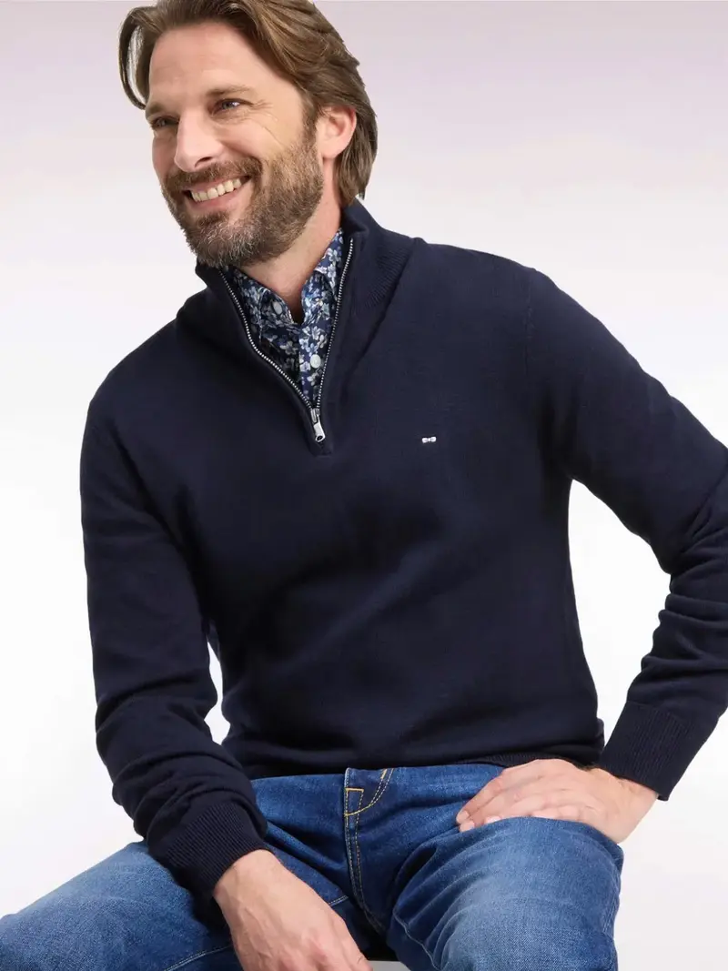 Pull camionneur Eden Park marine en laine