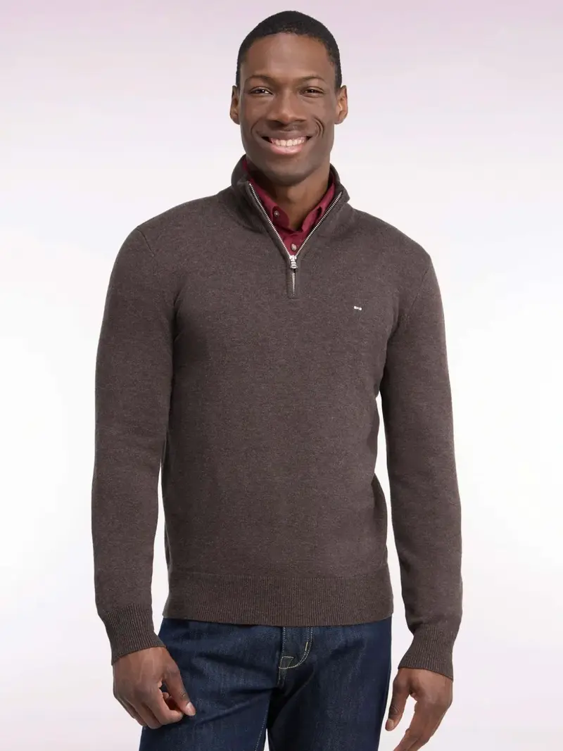Pull camionneur Eden Park marron en laine