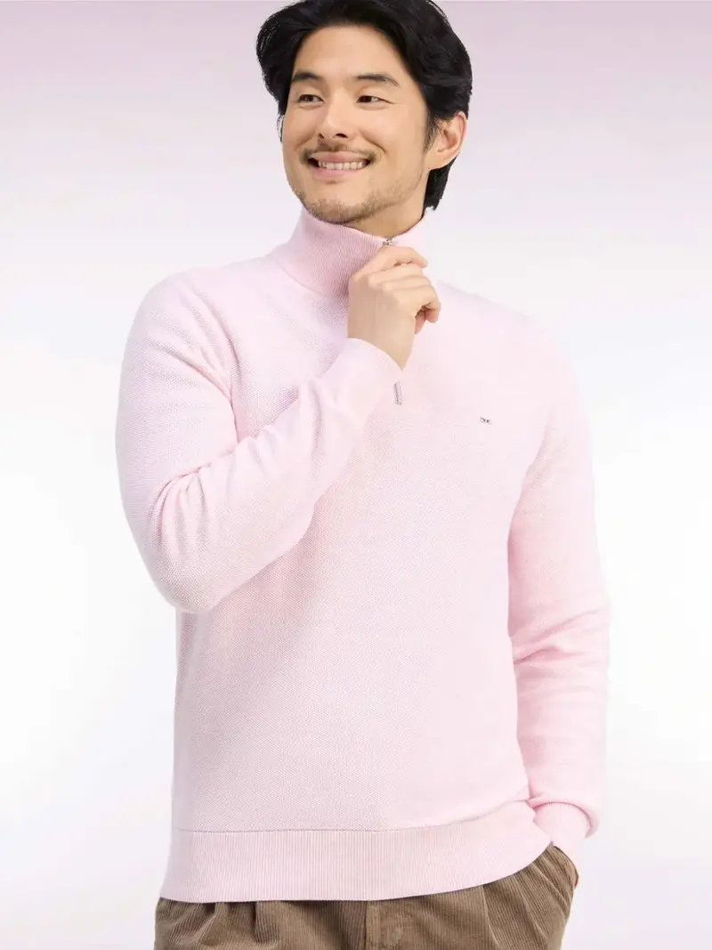 Pull camionneur Eden Park rose en coton