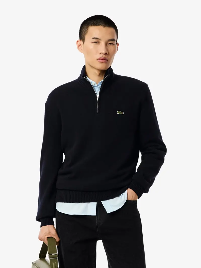 Pull camionneur Lacoste marine en laine