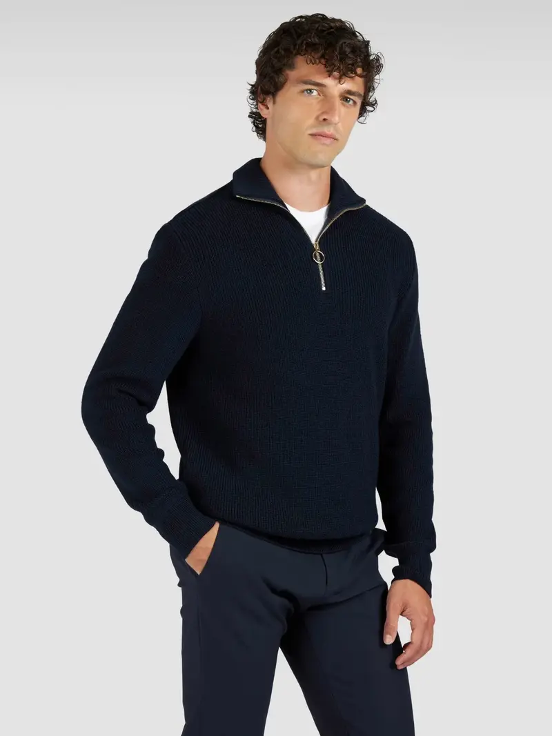 Pull camionneur Paul & Shark marine en laine