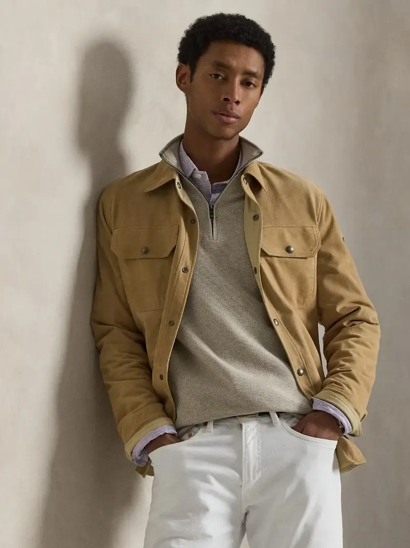 Pull camionneur Ralph Lauren beige en coton