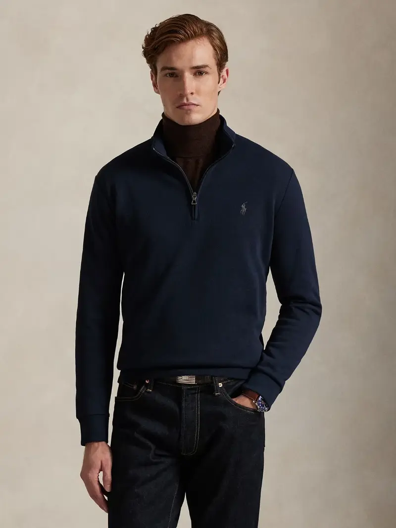 Pull camionneur Ralph Lauren marine en coton