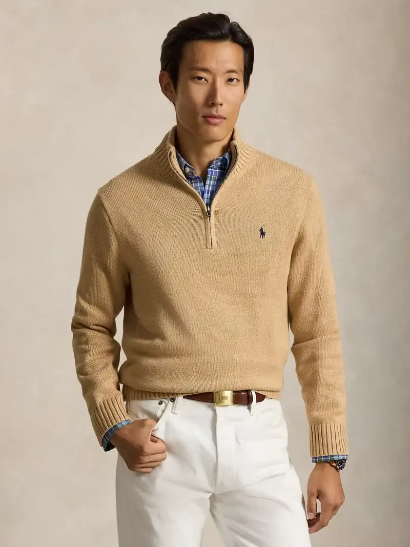 Pull camionneur Ralph Lauren marron en coton