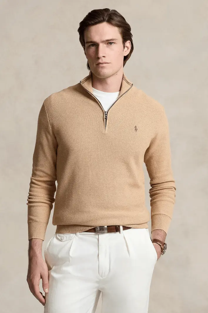 Pull camionneur Ralph Lauren marron en coton