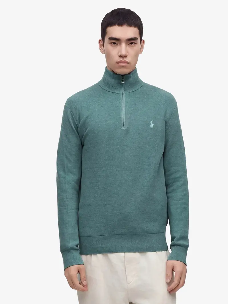 Pull camionneur Ralph Lauren vert en coton