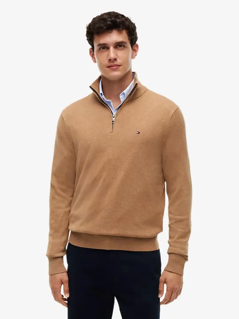 Pull camionneur Tommy Hilfiger beige en cachemire