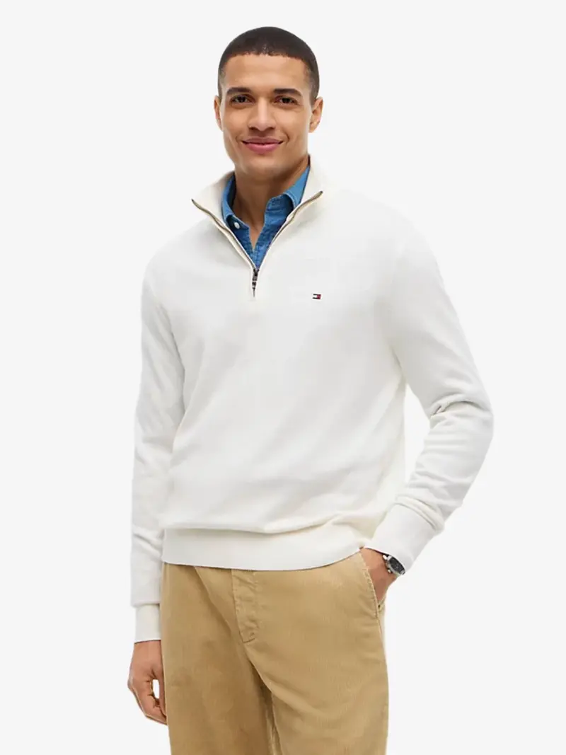 Pull camionneur Tommy Hilfiger beige en cachemire