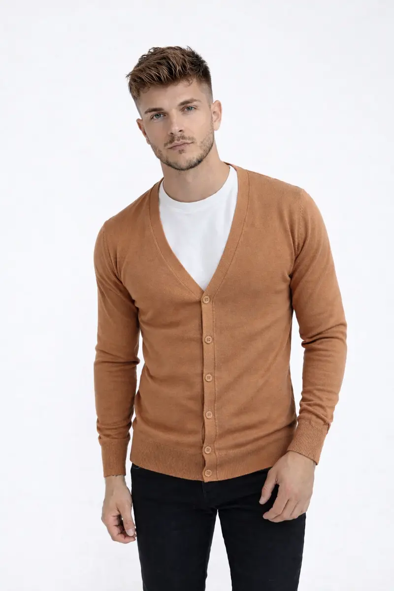 Pull Cardigan beige fashion homme