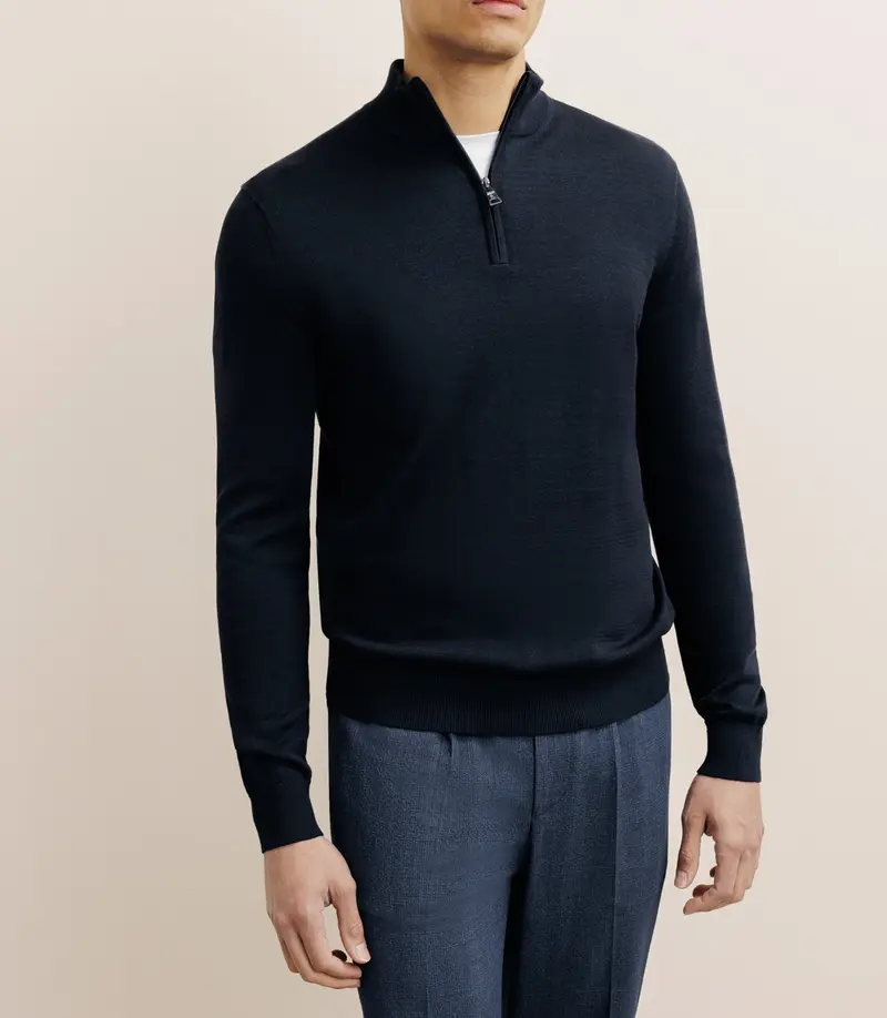 Pull col montant demi zippé noir