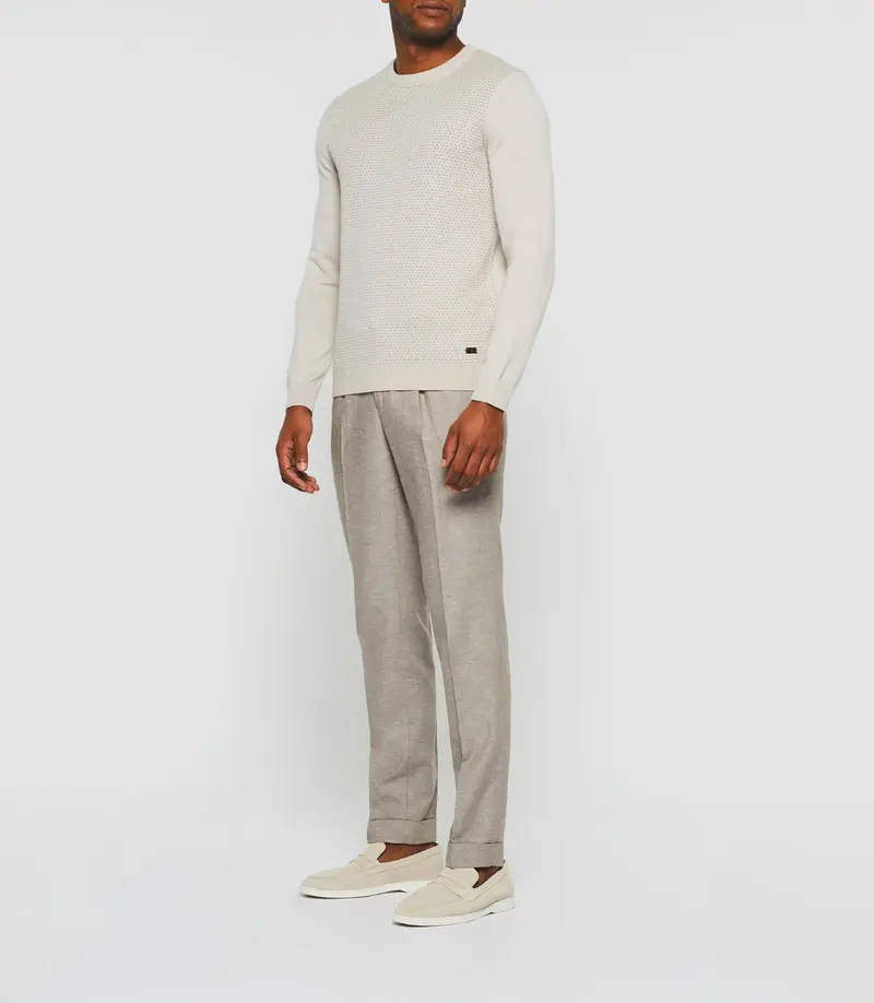 Pull col rond beige "Donatello"