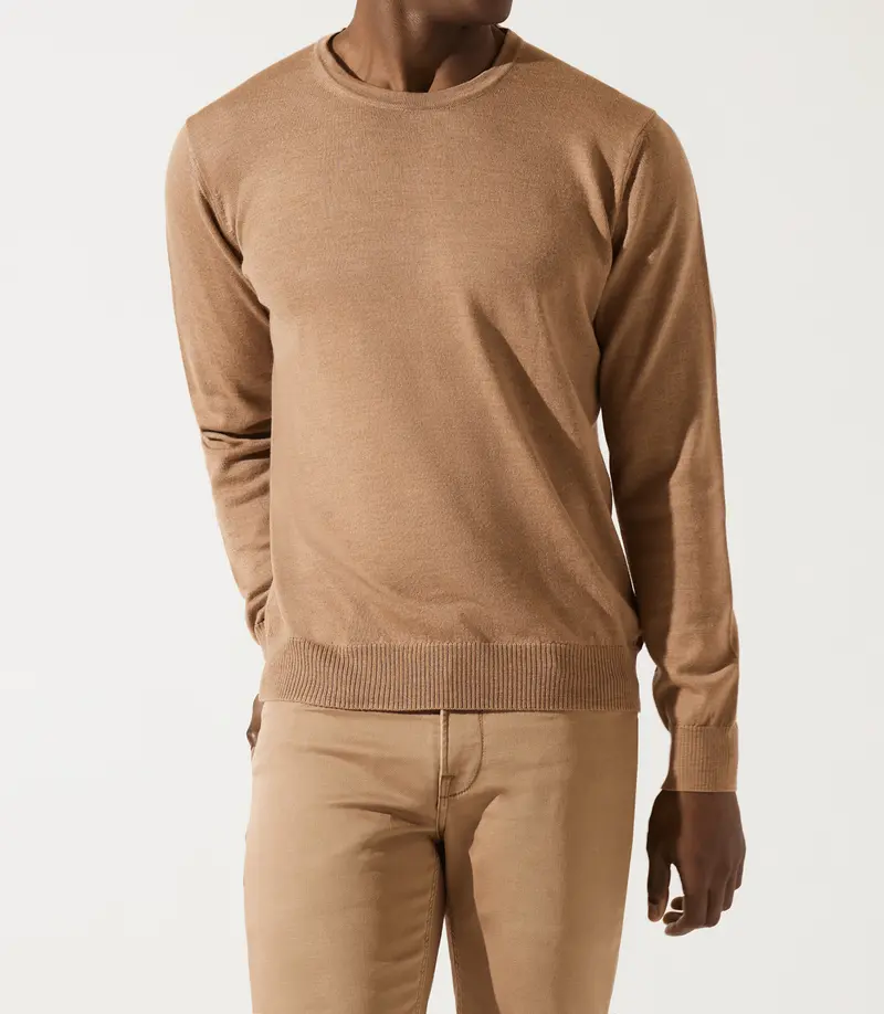 Pull col rond camel