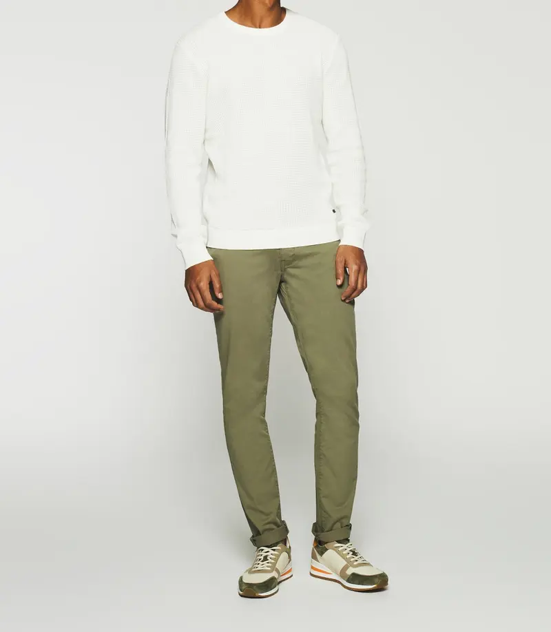 Pull col rond en coton écru DJANGO
