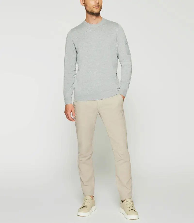 Pull col rond gris DAVID