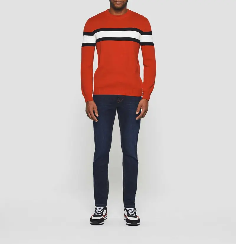 Pull col rond rouge "Donovan"