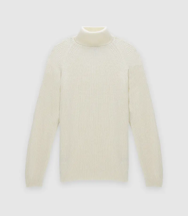 Pull col roulé écru