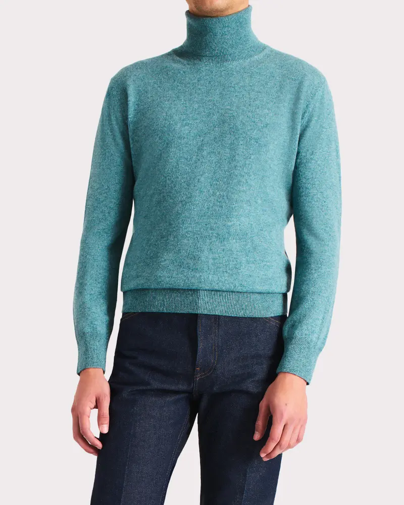 PULL COL ROULÉ EN CACHEMIRE – JADE