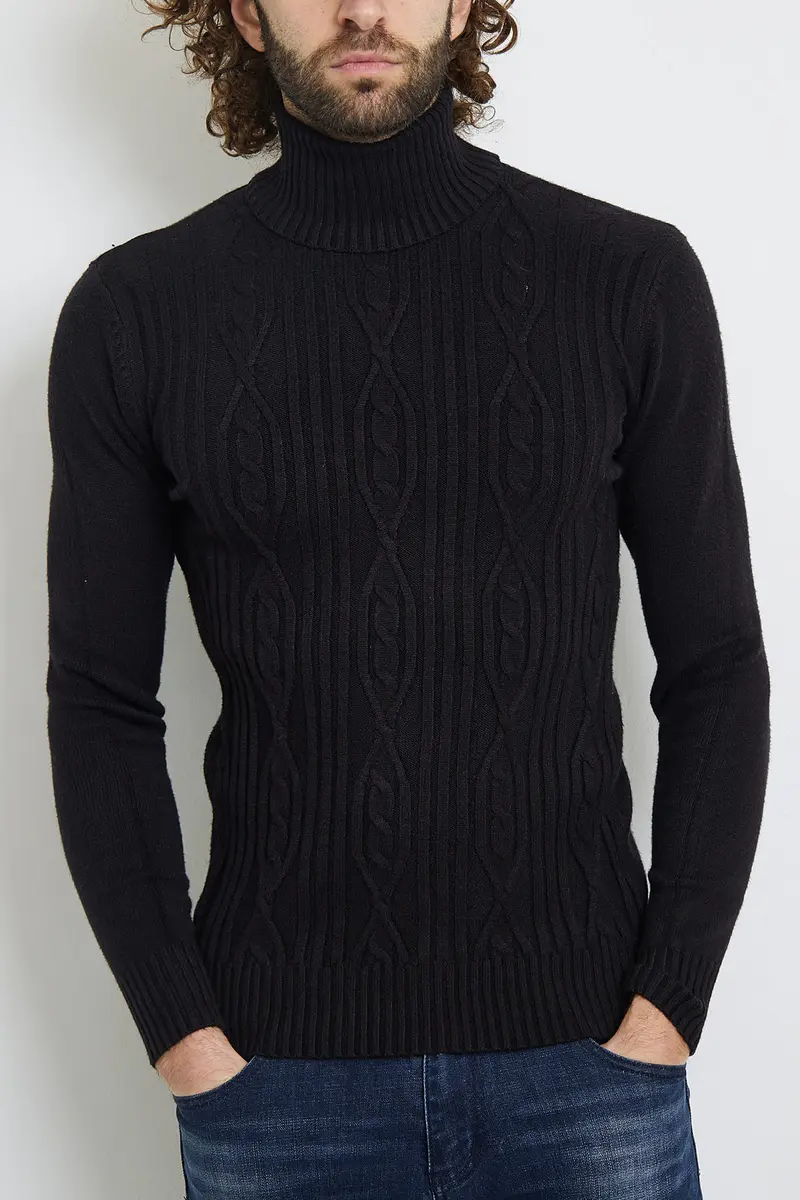 Pull col roulé homme fashion