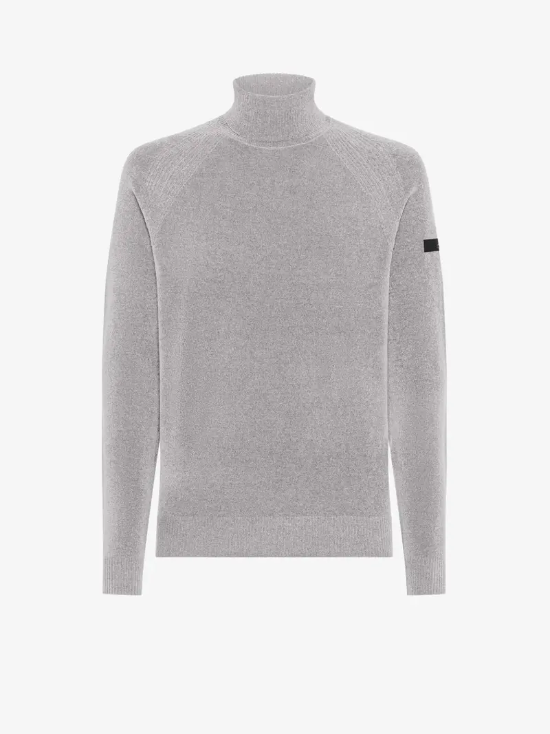 Pull col roulé RRD gris en velours
