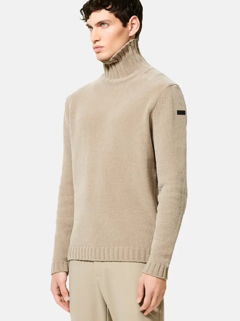 Pull col roulé RRD marron