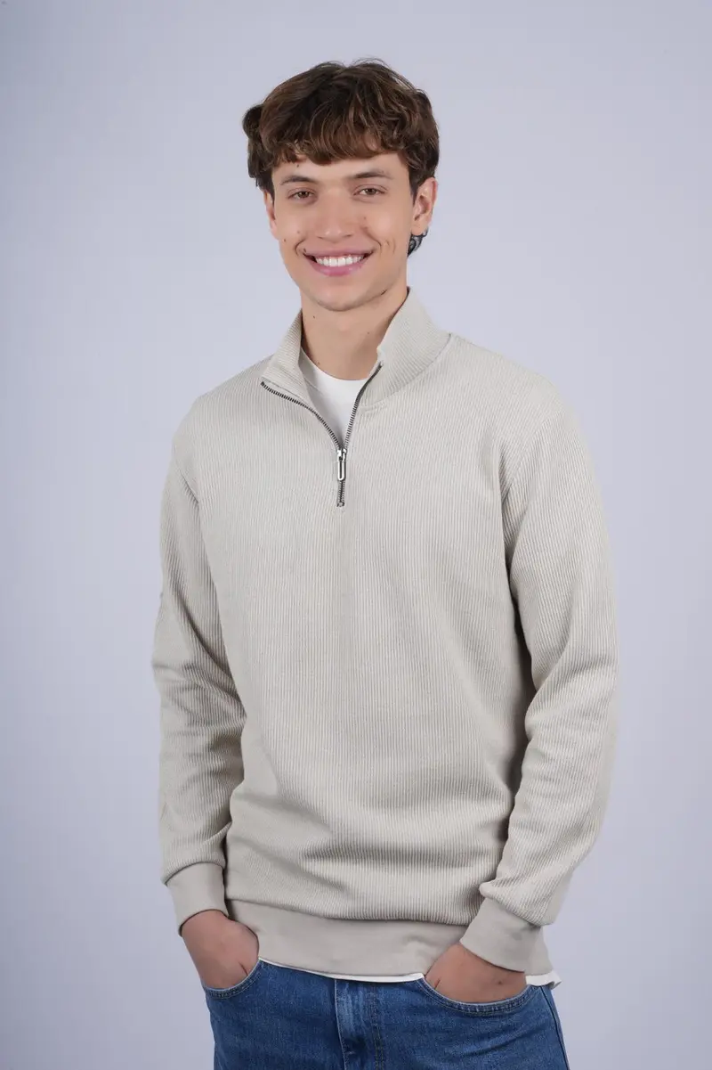 PULL Col Zipee BEIGE