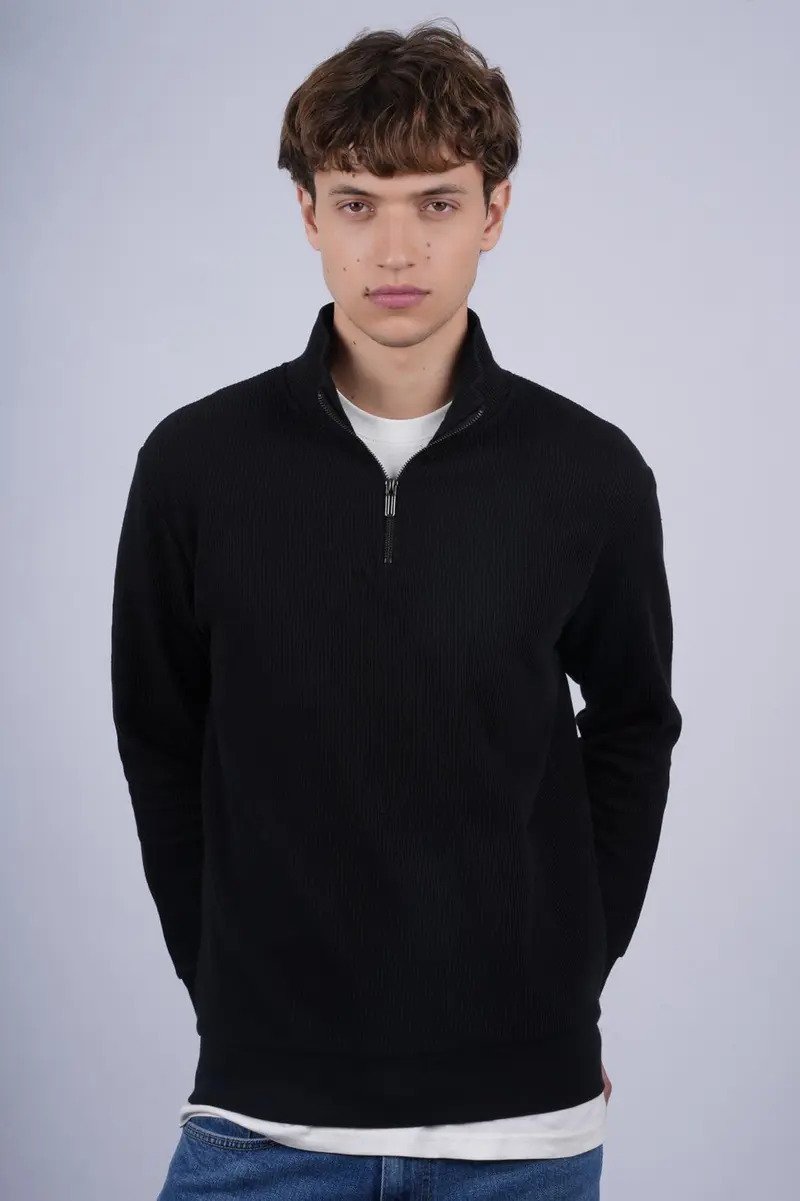 PULL Col Zipee NOIR