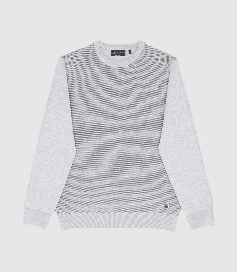 Pull en laine mérinos gris BORIS