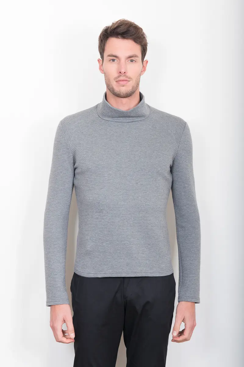 PULL" GALATÉ" COL ROULÉ GRIS