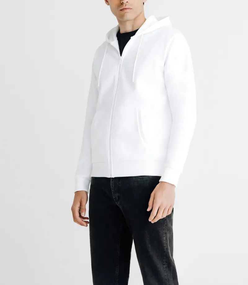 Pull gilet à capuche blanc