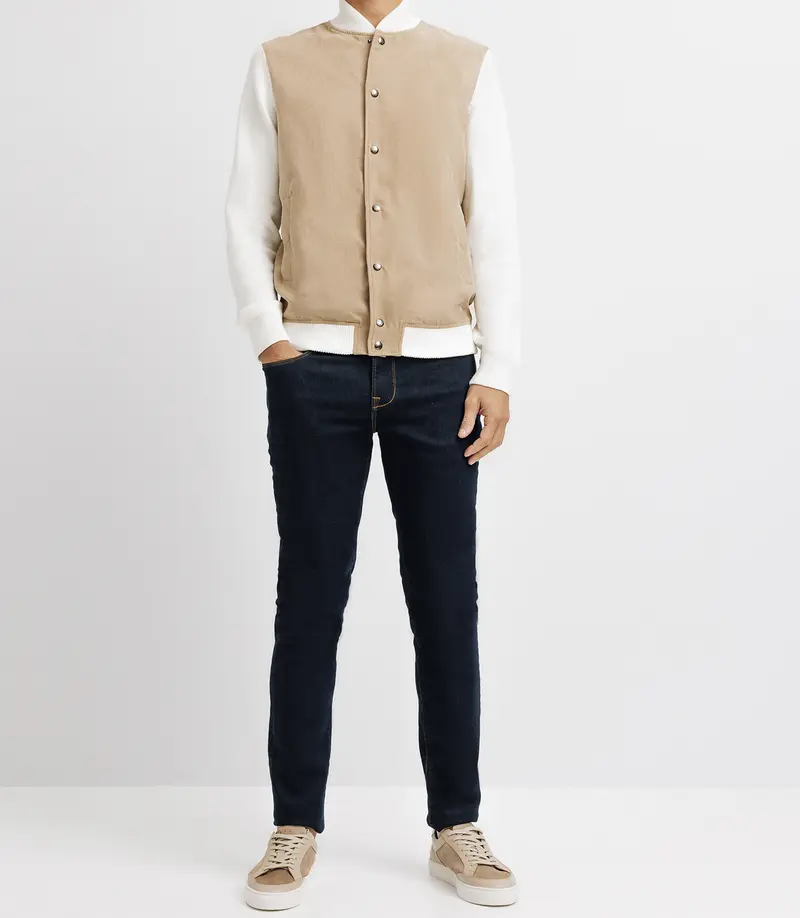 Pull gilet col teddy avec poche écru