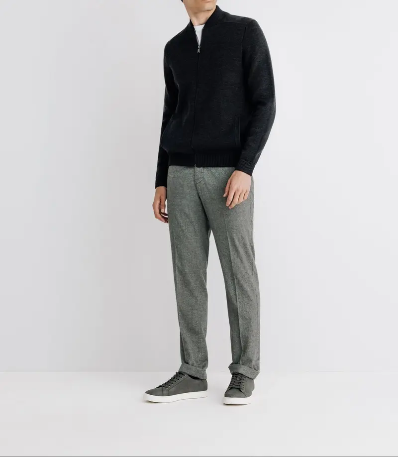 Pull gilet zippé col teddy anthracite