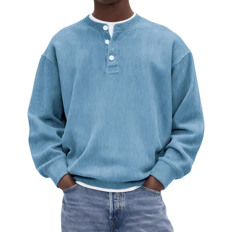 Pull homme côtelé effet velours côtelé – Coupe ajustée