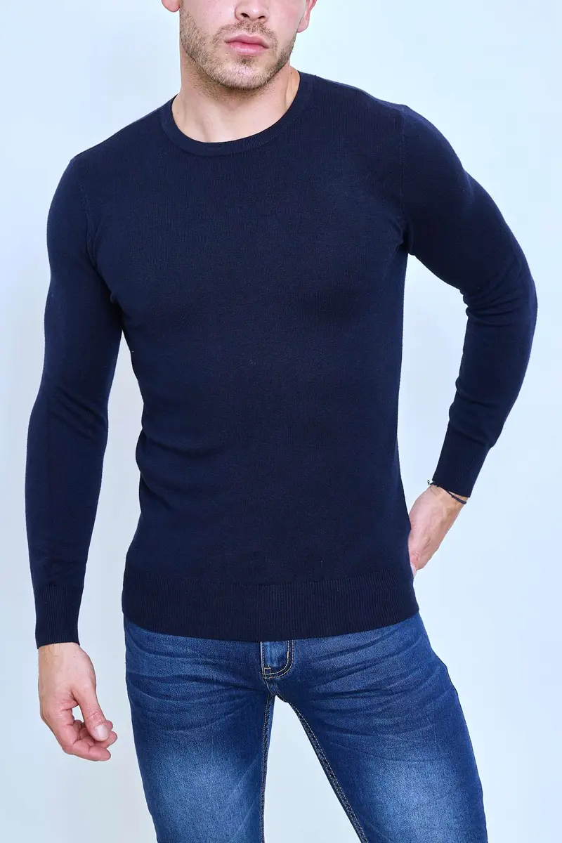 Pull Homme Marine – Col Rond