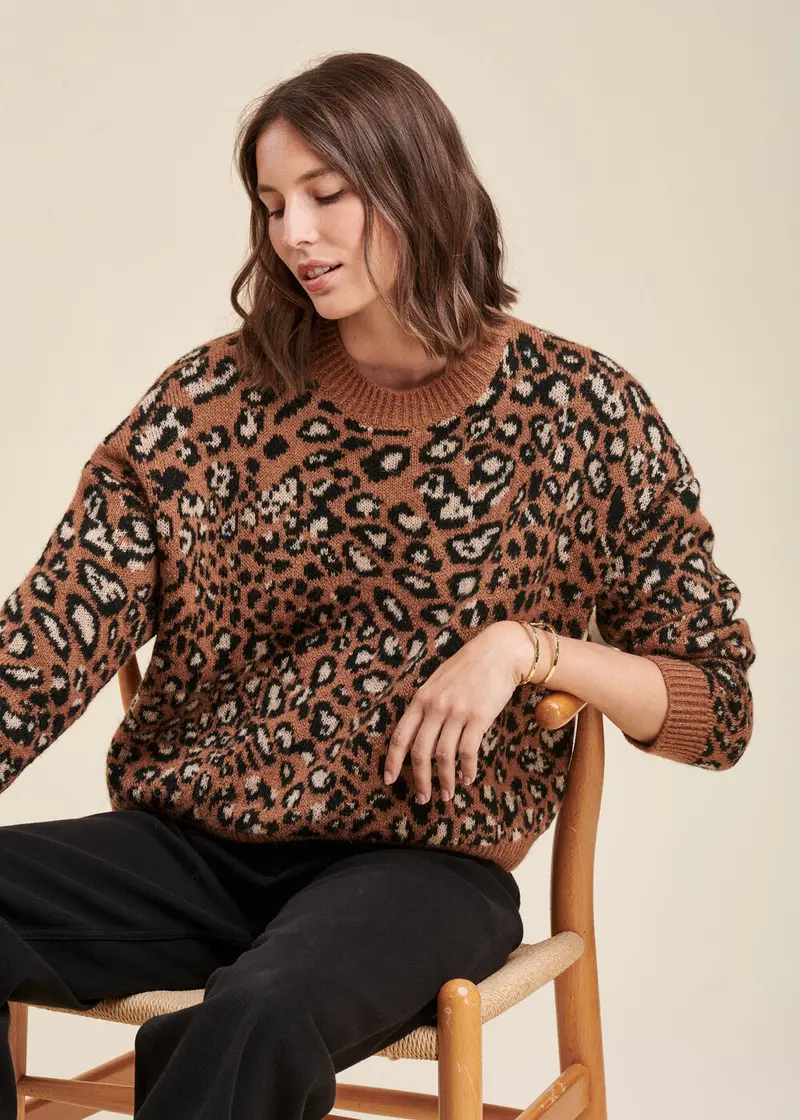Pull jacquard peau de bête