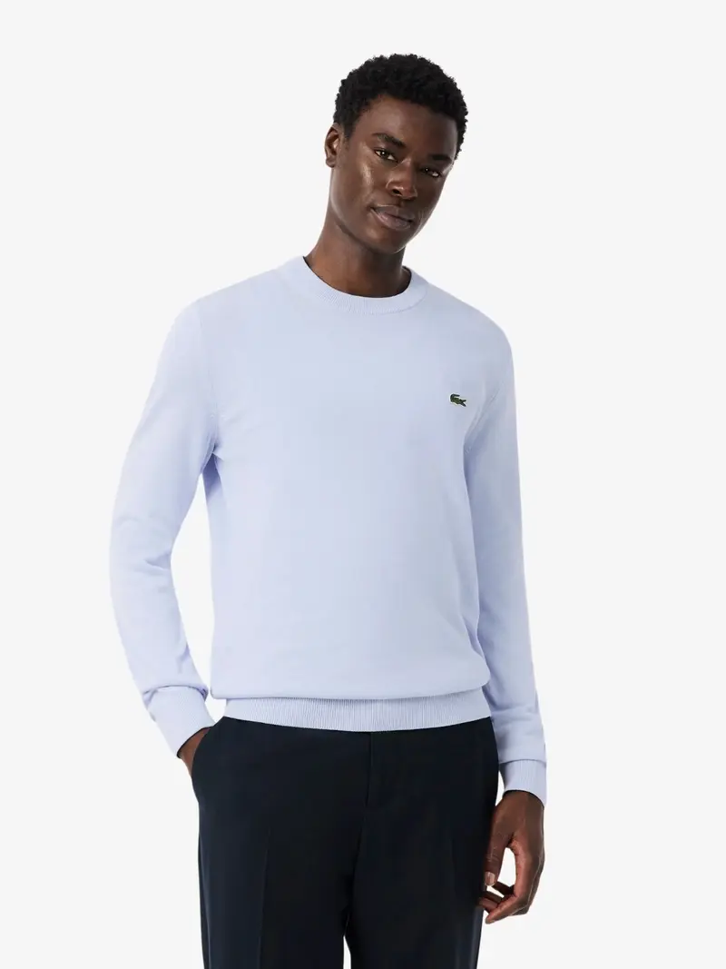 Pull Lacoste bleu clair en coton