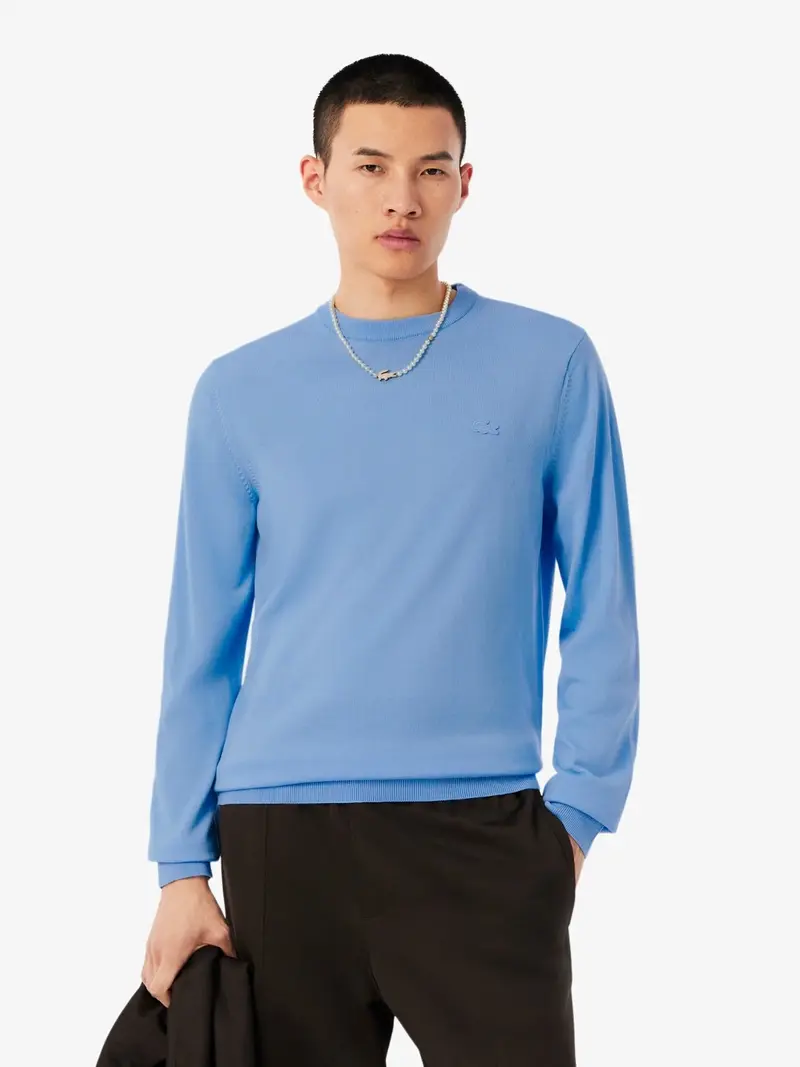 Pull Lacoste bleu en laine