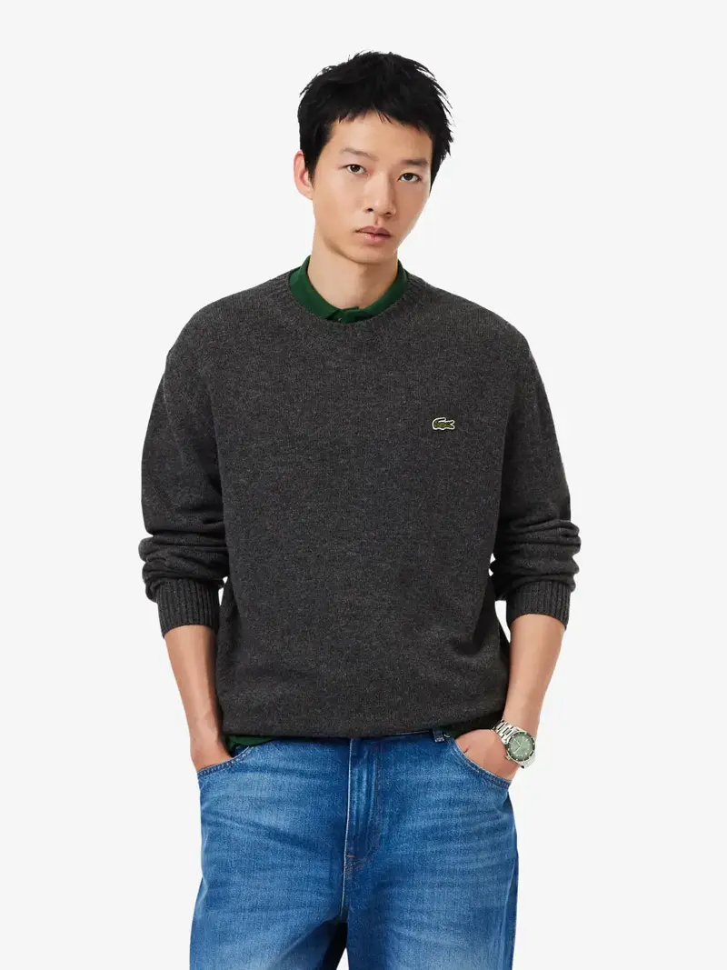 Pull Lacoste gris en laine