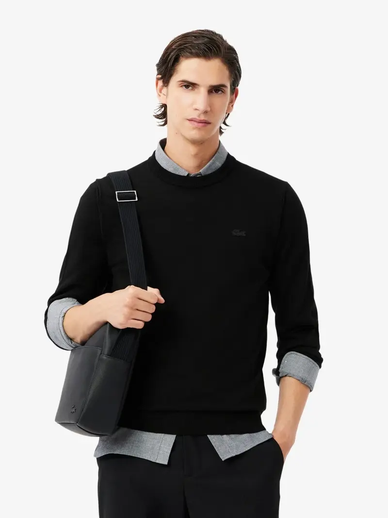 Pull Lacoste noir en laine