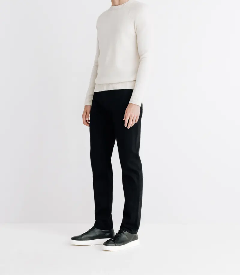 Pull lambswool col rond écru