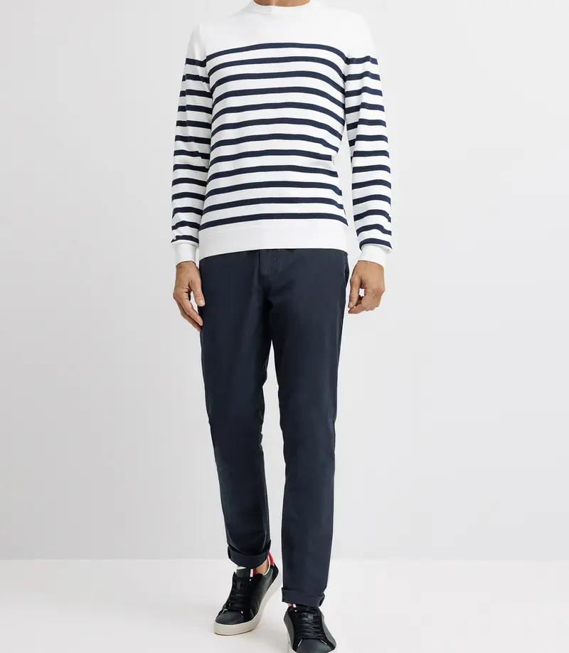 Pull marinière écru