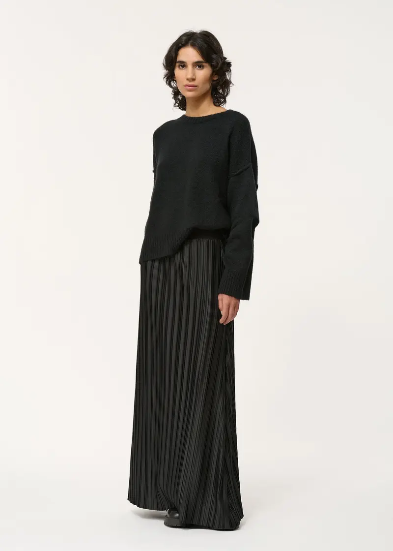 Pull noir oversize en laine et mohair