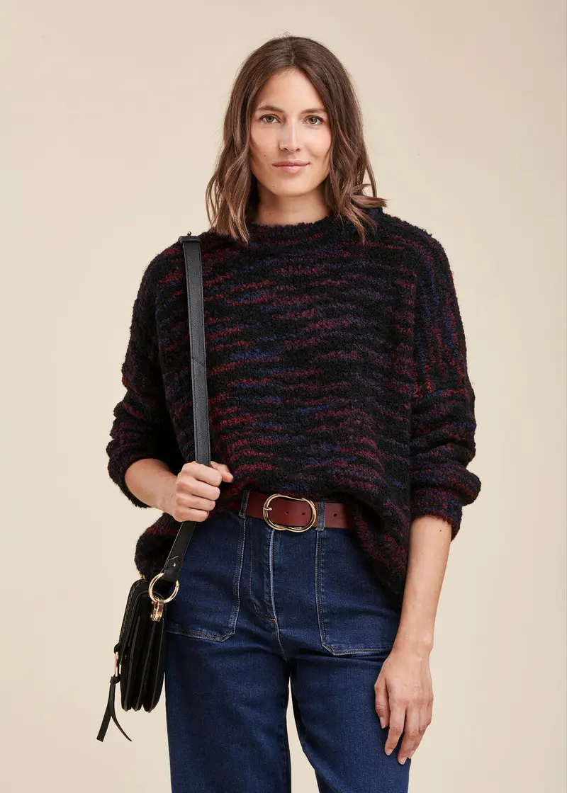Pull oversize maille fantaisie
