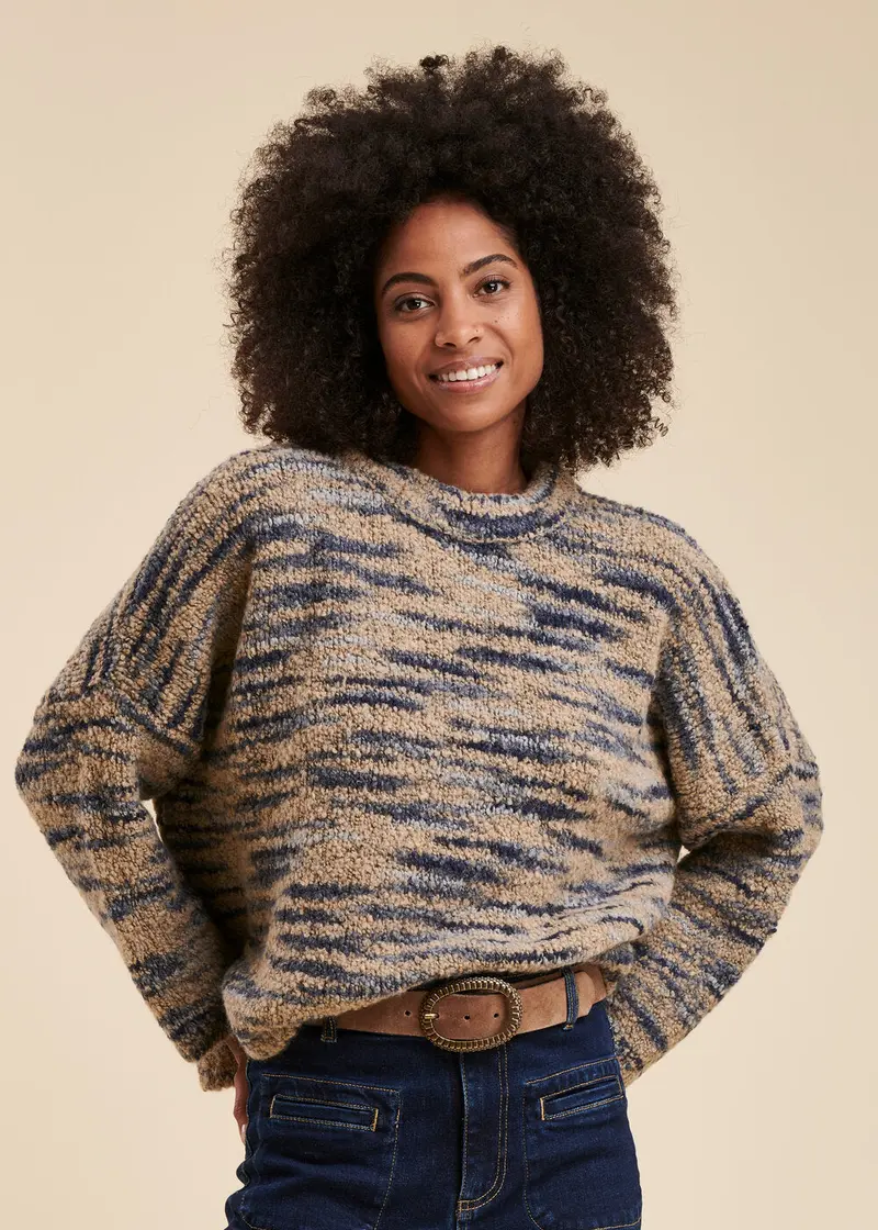 Pull oversize maille fantaisie