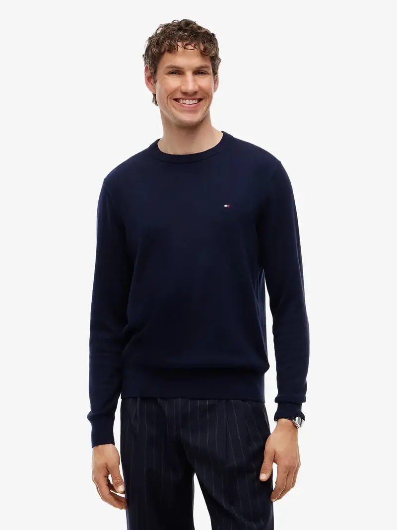 Pull Tommy Hilfiger marine en cachemire