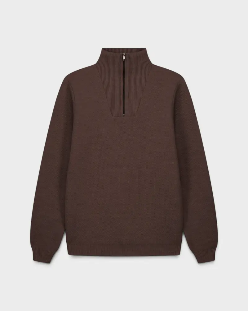 Pull Youri Col Camionneur Marron