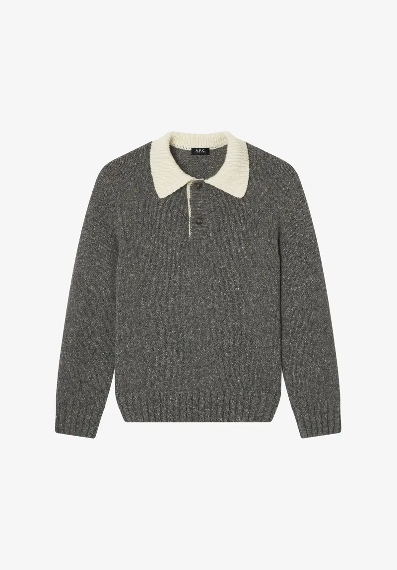 Pullover mit kontrastierendem Polokragen